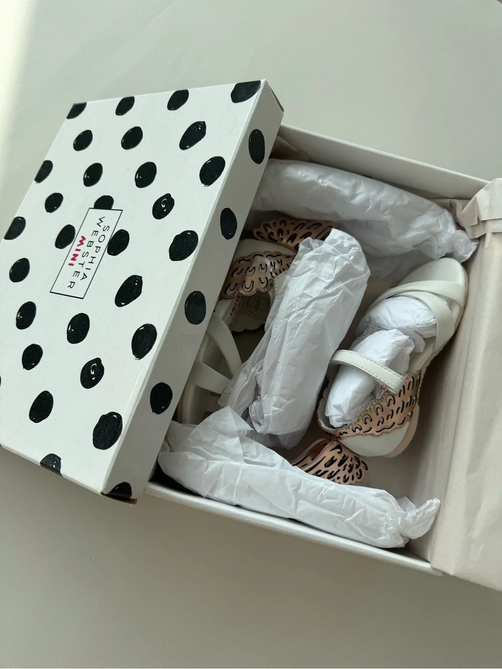 Sophia Webster White Girls Wing-Back Sandals